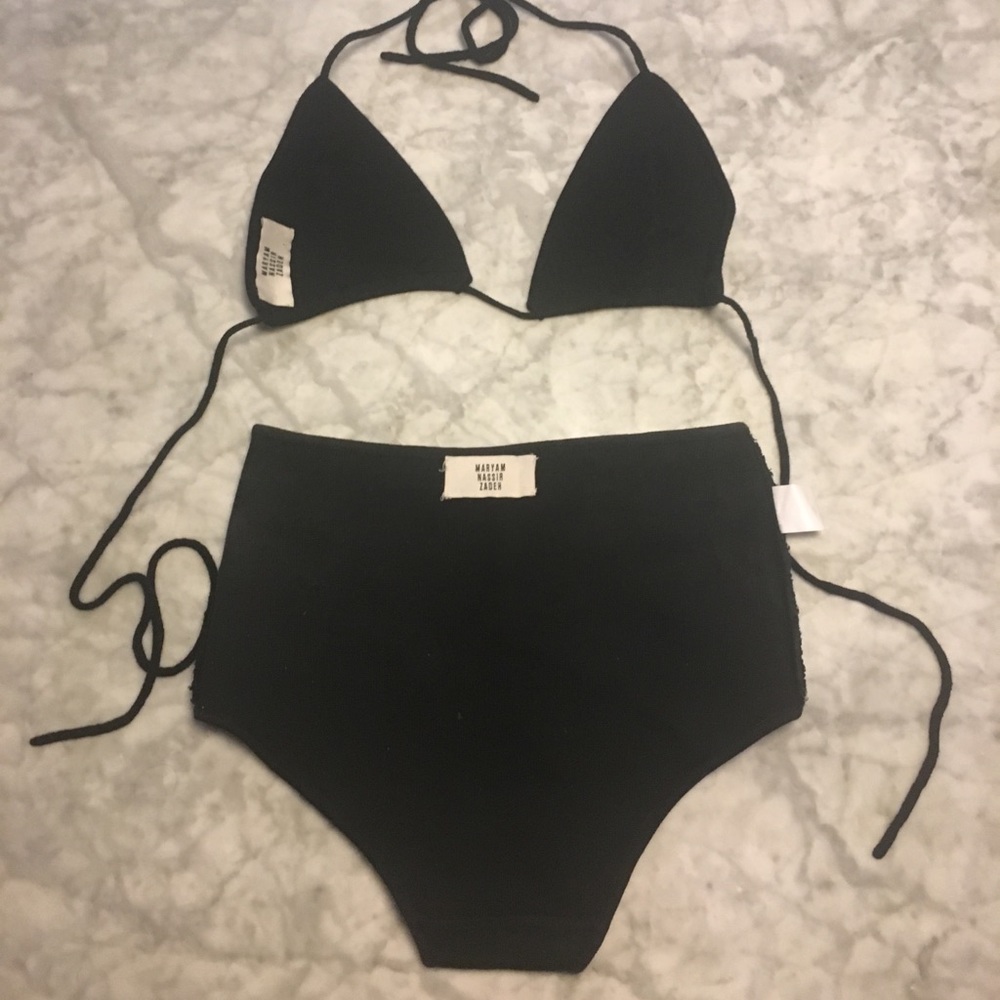 Maryam Nassir Zadeh high waisted knit swimsuit.